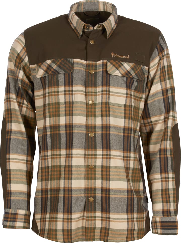 Pinewood Men's Furudal Pro Tracker Wool Shirt Beige/Suede Brown Pinewood