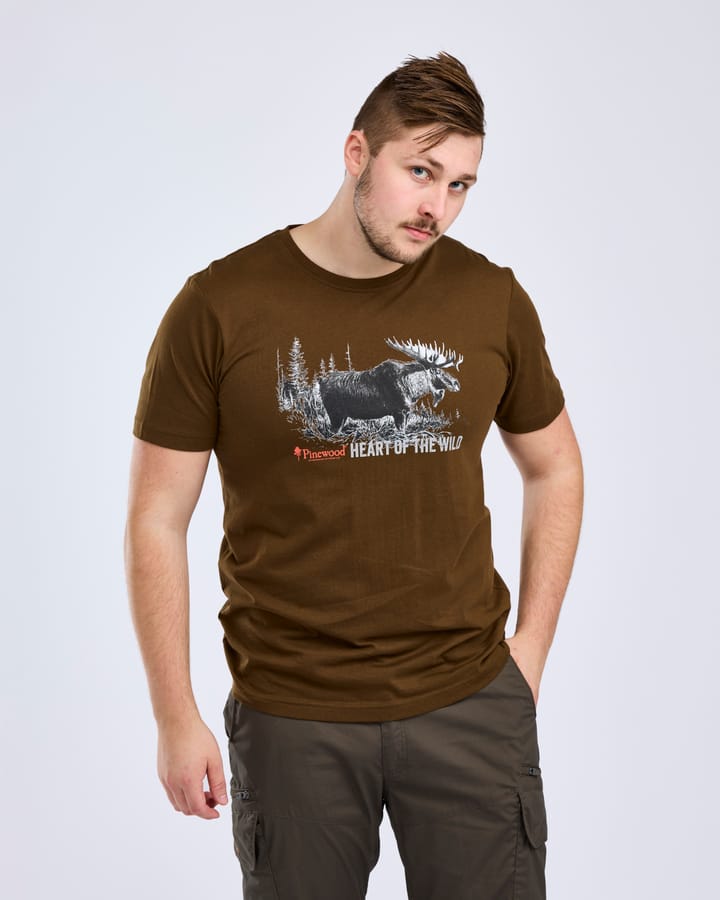 Pinewood Men's Moose T-Shirt H.Brown Pinewood