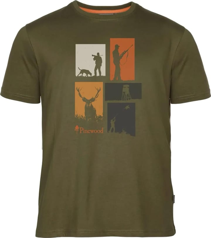 Pinewood Men's Hunting T-Shirt Olive Melange Pinewood