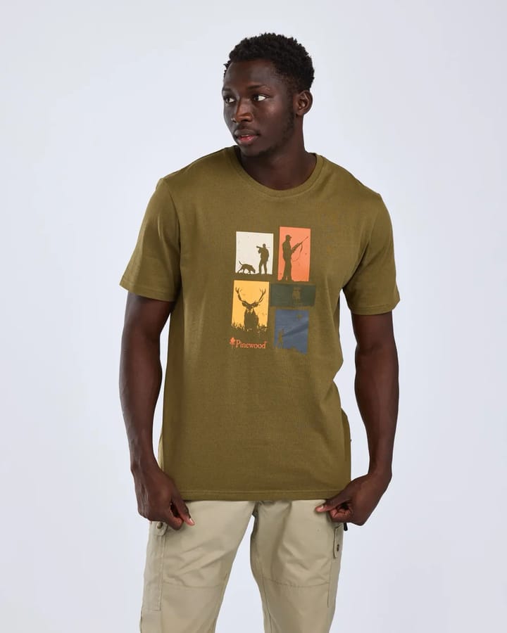 Pinewood Men's Hunting T-Shirt Olive Melange Pinewood