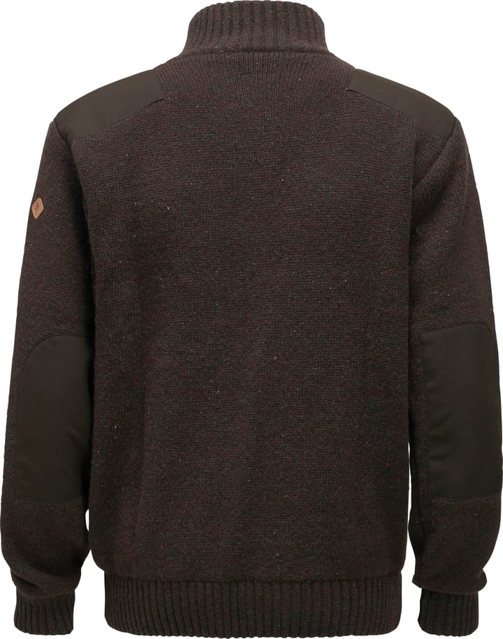 Pinewood Men's Hurricane Full Zip Sweater Dark Brown Mel Pinewood