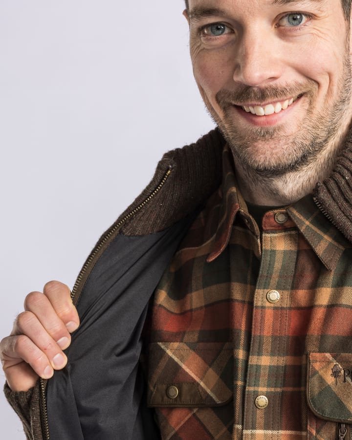 Pinewood Men's Hurricane Full Zip Sweater Dark Brown Mel Pinewood