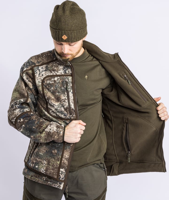Pinewood Men's Furudal Reversible Camou Fleece Jacket Hunting Brown/Strata Pinewood