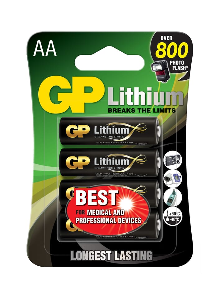 GP Batterier Litium Batterier Aa 4-Pack Nocolour GP Batterier GP Batterier Litium Batterier Aa 4-Pack Nocolour GP Batterier