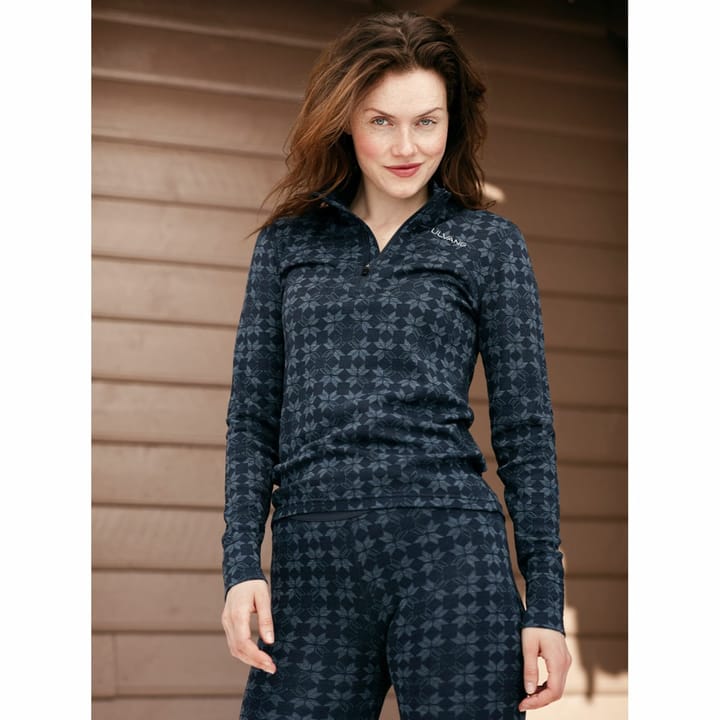 Ulvang Women's Maristua Turtle Neck With Zip New Navy/Navy Melange Ulvang