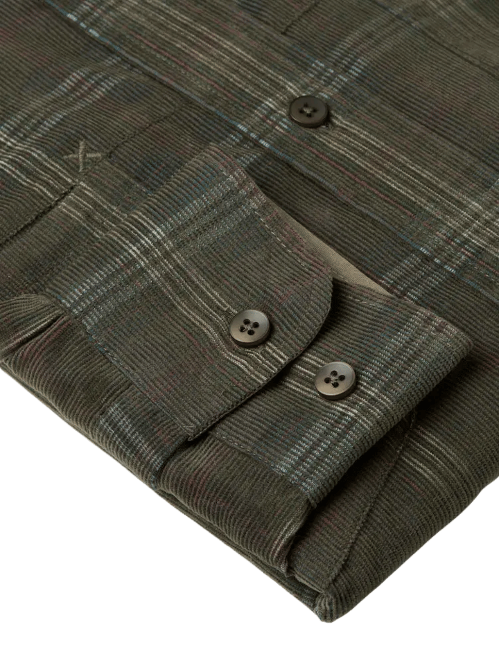 Chevalier Men's Walton Light Cord Shirt Hunter Green Checked Chevalier