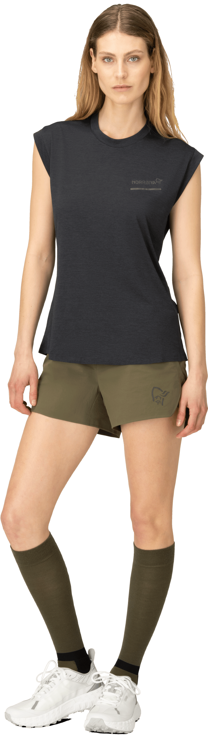 Norrøna Women's Senja Equaliser Sleeveless T-Shirt Caviar Norrøna Norrøna Women's Senja Equaliser Sleeveless T-Shirt Caviar Norrøna