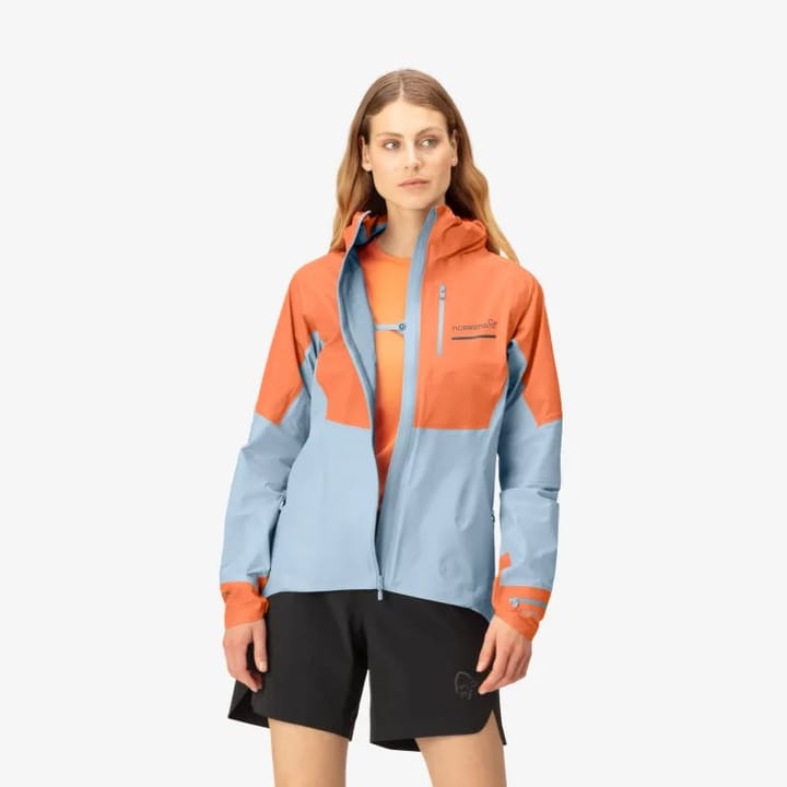 Norrøna Women's Senja GORE-TEX Active Jacket  Flamingo/Blue Fog Norrøna