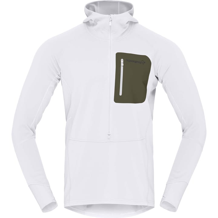 Norrøna Men's Senja Warm1 Hood Snow White/Olive Night Norrøna