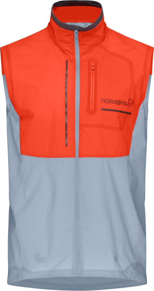 Norrøna Senja Aero90 Vest M's Arednalin/Blue Fog