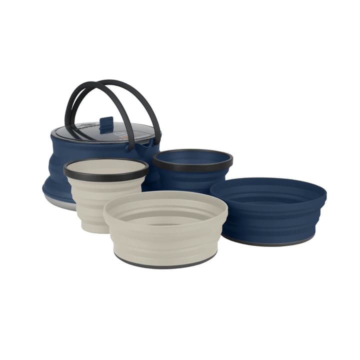 Sea To Summit Xset 12 W/Sack 5pc BLACK POUCH, NAVY KETTLE, NAVY BOWL & MUG, SAND BOWL & MUG Sea to Summit