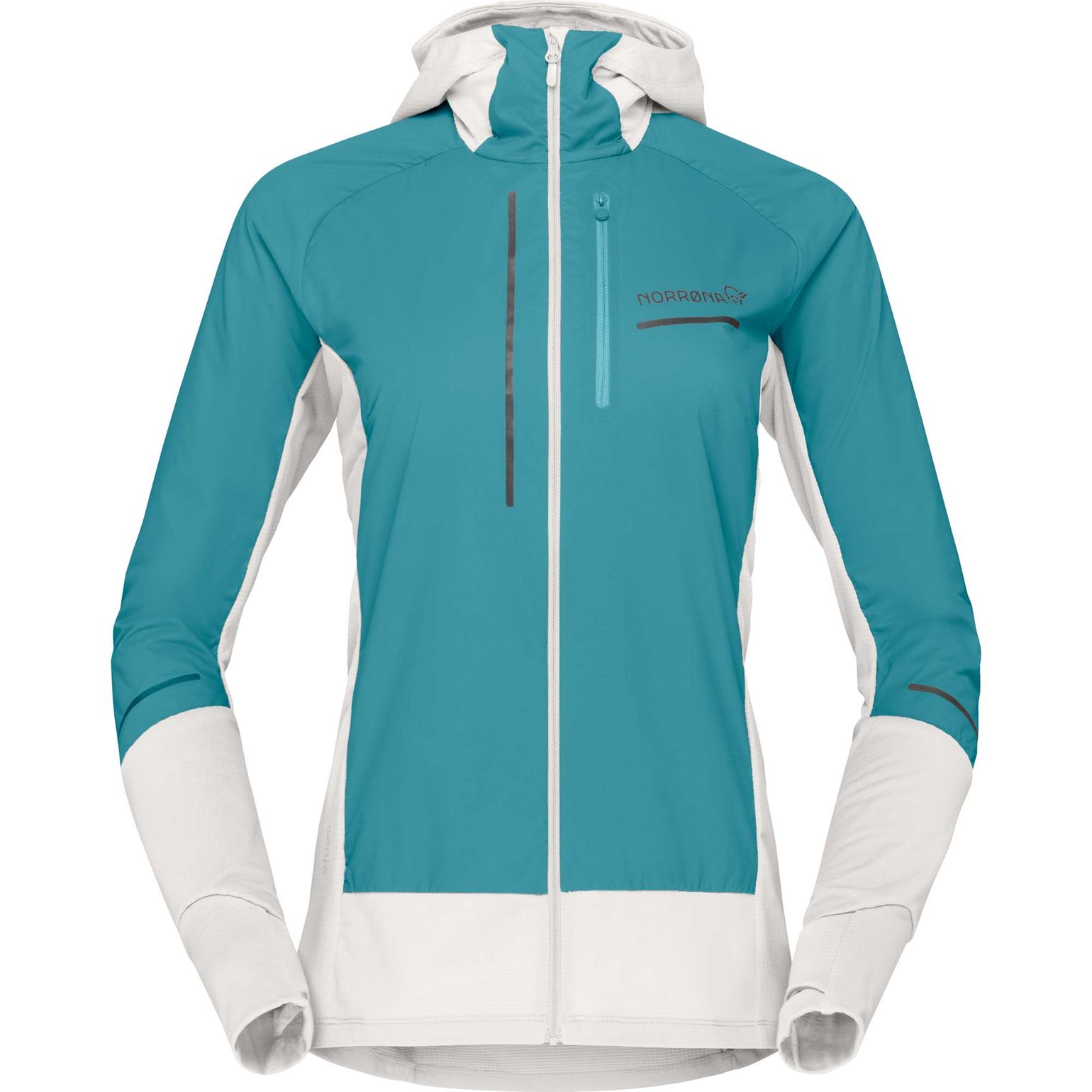 Norrøna Women's Senja Alpha90 Zip Hood Brittany Blue/snow White