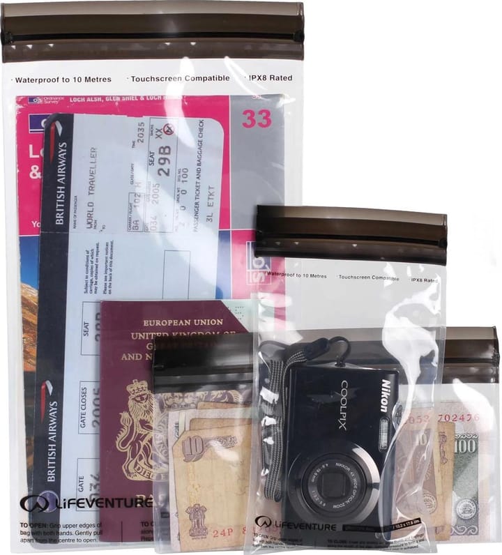 Lifeventure LocTop Waterproof Valuables Bags Black/Clear Lifeventure