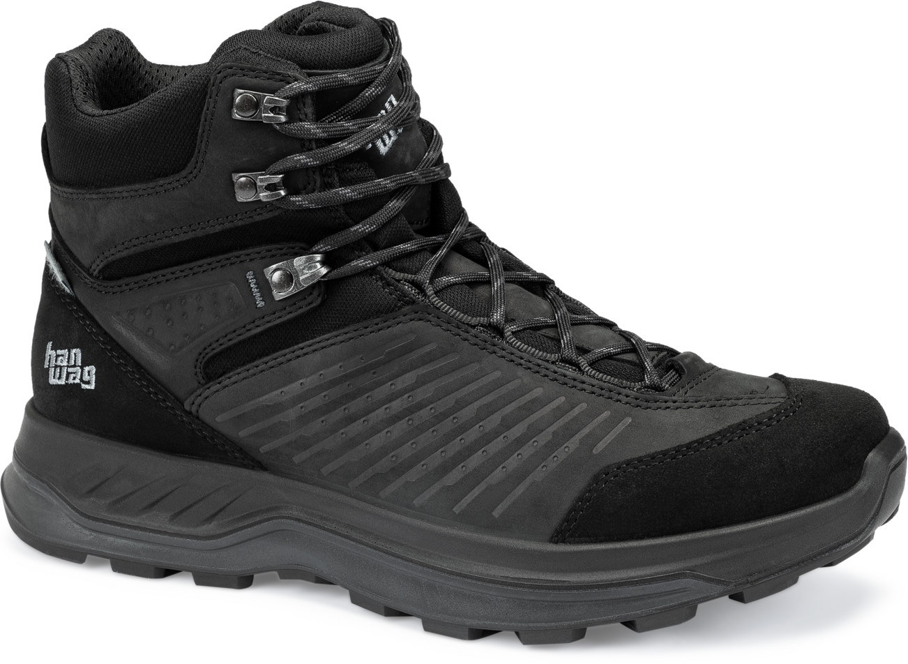 Hanwag Men's Bluestrait Mid ES Black/Asphalt Vinterkängor 44.5