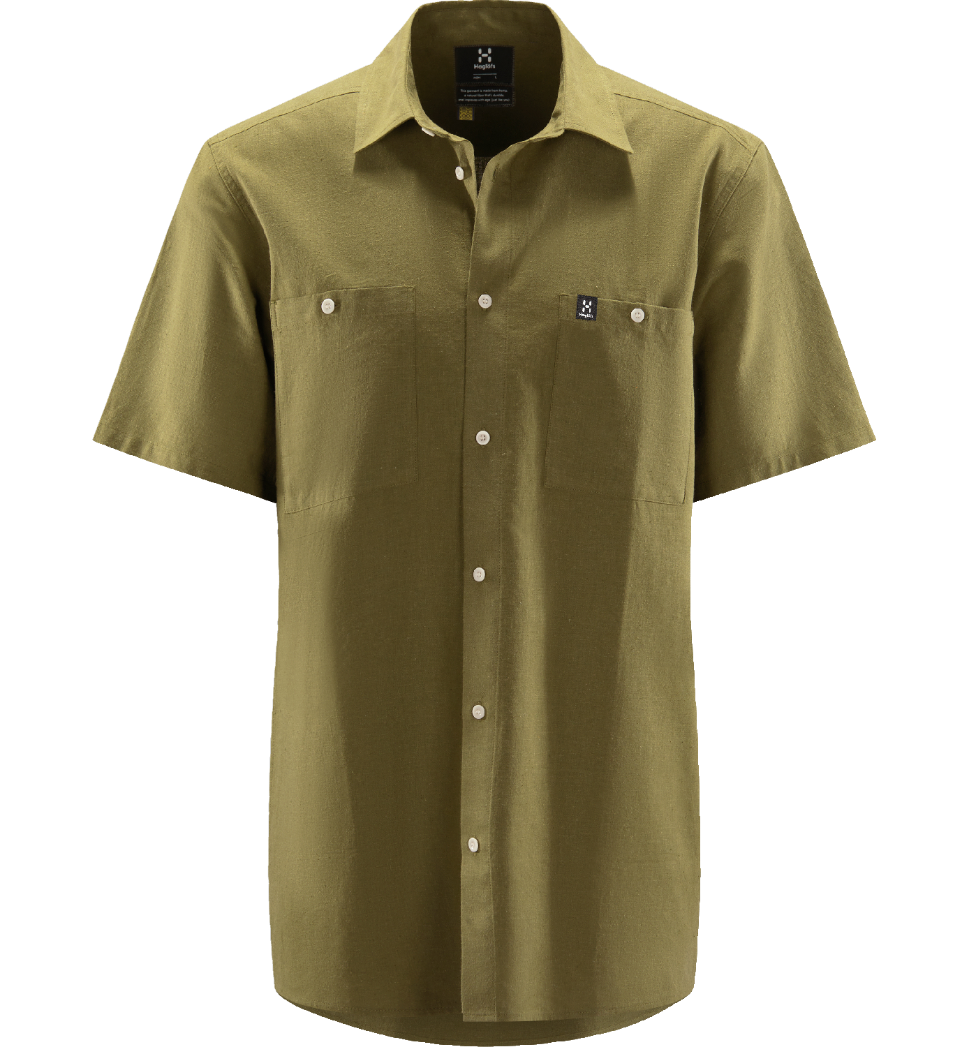Haglöfs Men’s Curious Hemp Short-Sleeve Shirt Olive Green