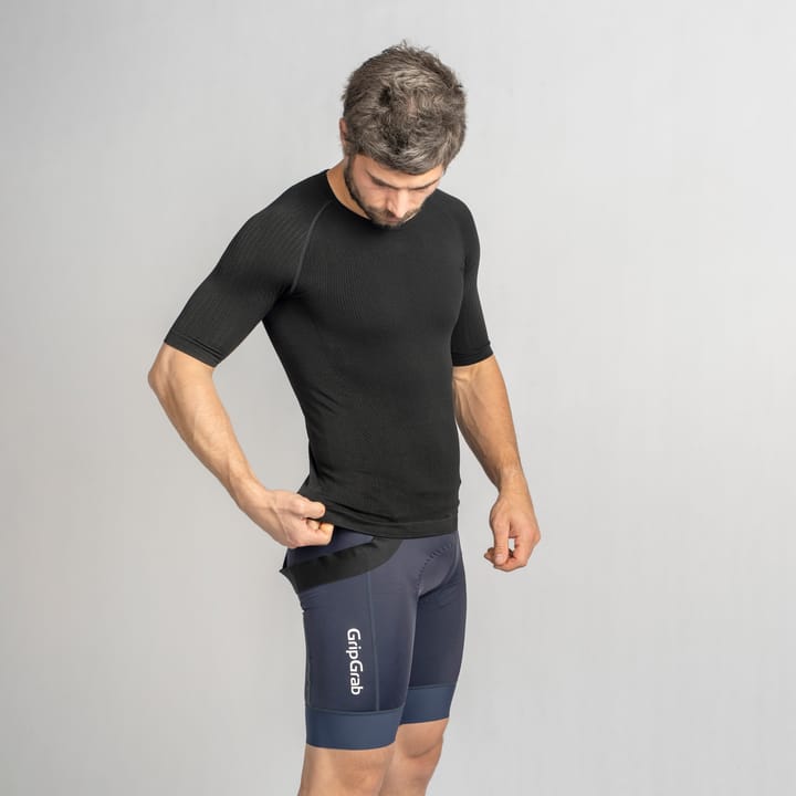 Gripgrab Unisex PACR Spring-Autumn Seamless Short Sleeve Base Layer Black Gripgrab