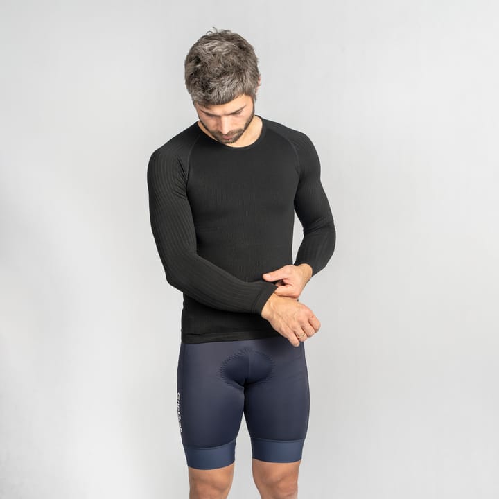 Gripgrab Unisex PACR Spring-Autumn Seamless Long Sleeve Base Layer Black Gripgrab