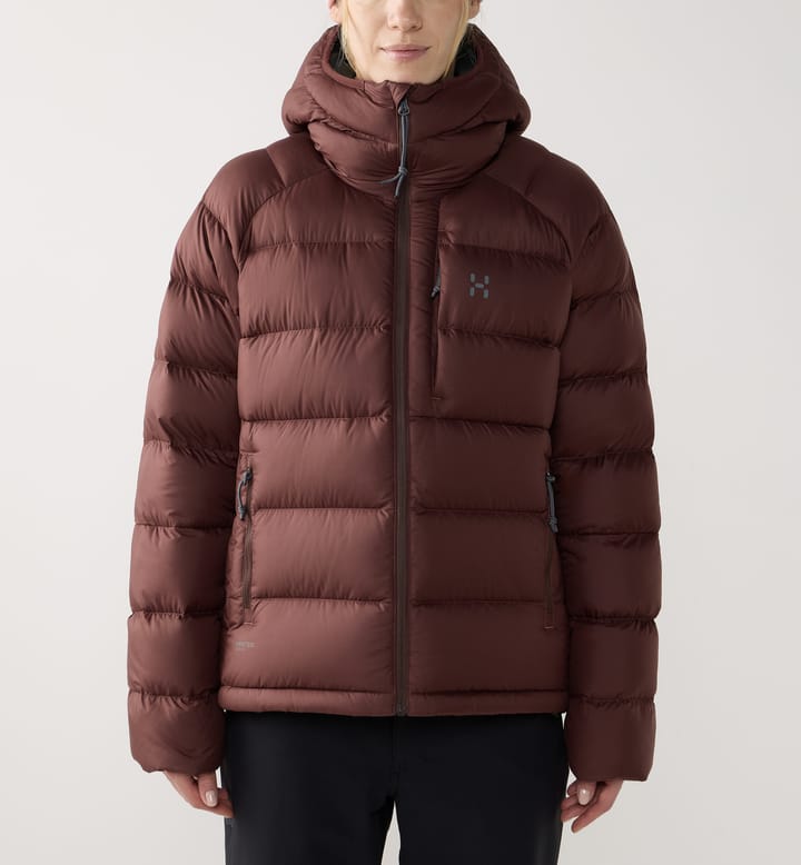 Haglöfs Women's Rosson Down Hood Maroon Trail Haglöfs