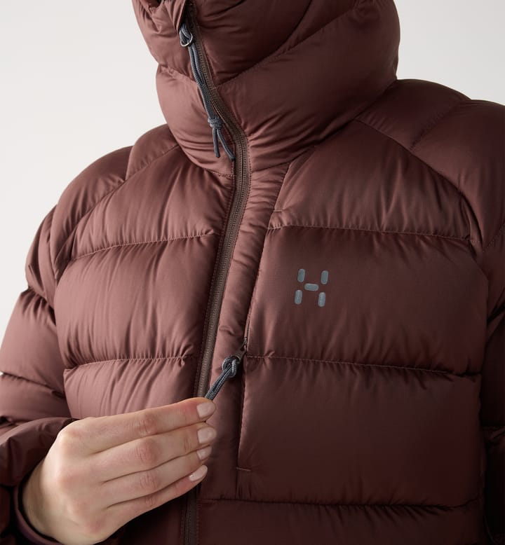 Haglöfs Women's Rosson Down Hood Maroon Trail Haglöfs