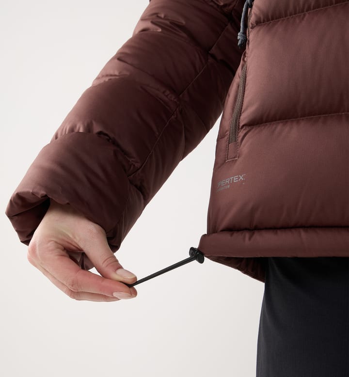 Haglöfs Women's Rosson Down Hood Maroon Trail Haglöfs