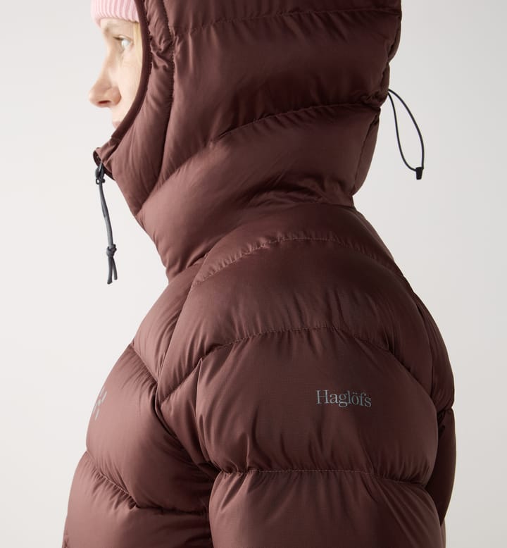 Haglöfs Women's Rosson Down Hood Maroon Trail Haglöfs