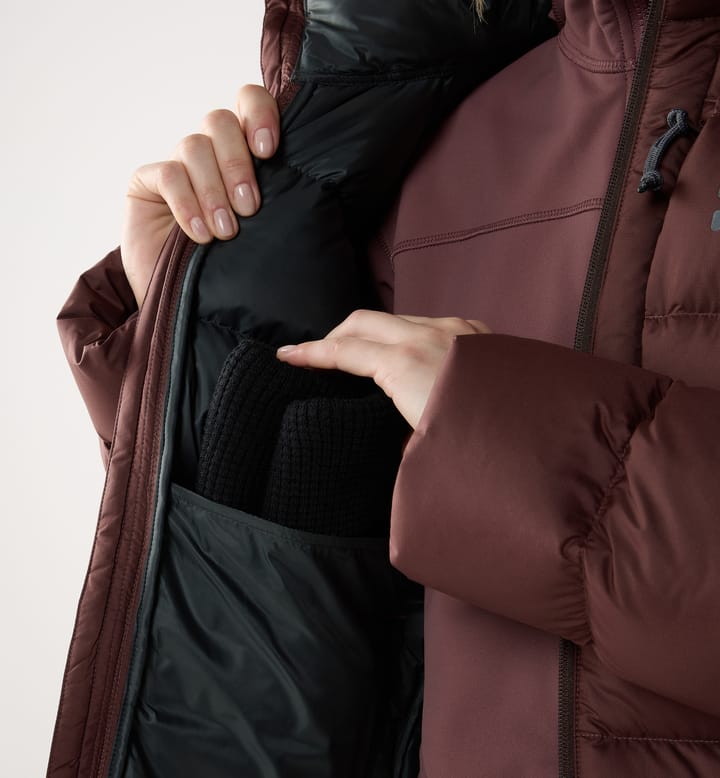 Haglöfs Women's Rosson Down Hood Maroon Trail Haglöfs