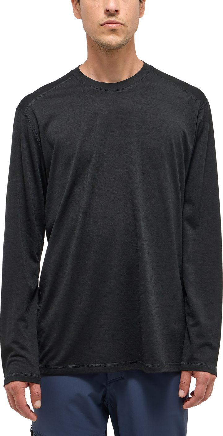 Haglöfs Men's Kaise Wool Long Sleeve Tee True Black Haglöfs