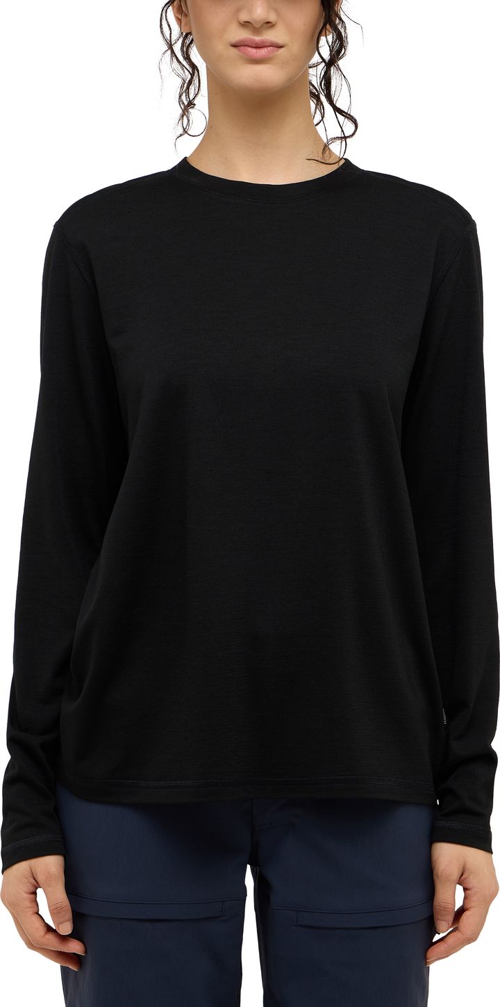 Haglöfs Women's Kaise Wool Long Sleeve Tee True Black Haglöfs