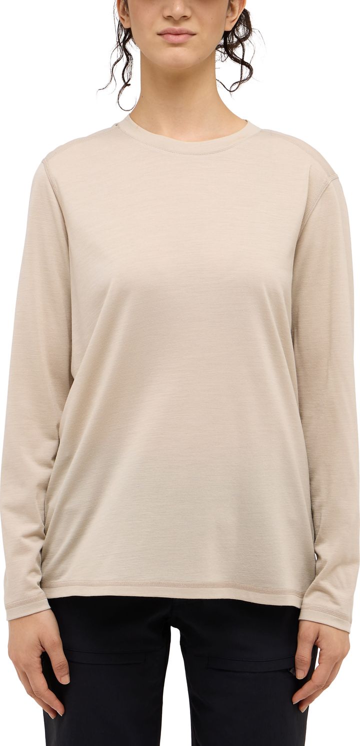 Haglöfs Women's Kaise Wool Long Sleeve Tee Chalk Beige Haglöfs