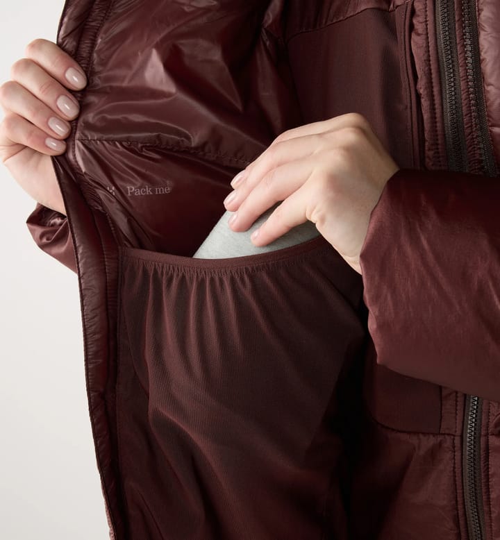 Haglöfs Women's Nallo Touring Down Hood Maroon Trail Haglöfs