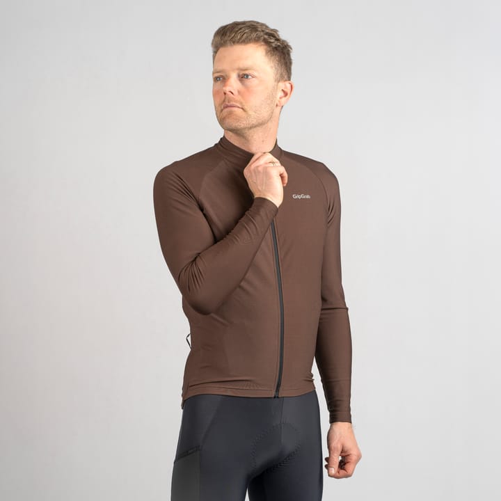 Gripgrab Men's PACR Thermal Long Sleeve Jersey Brown Gripgrab