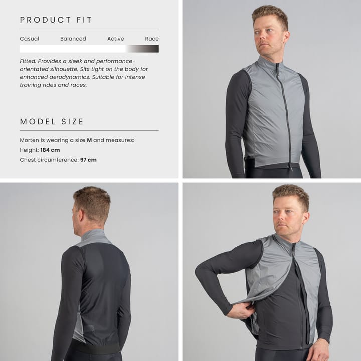 Gripgrab Men's PACR Windproof Lightweight Vest Grey Gripgrab