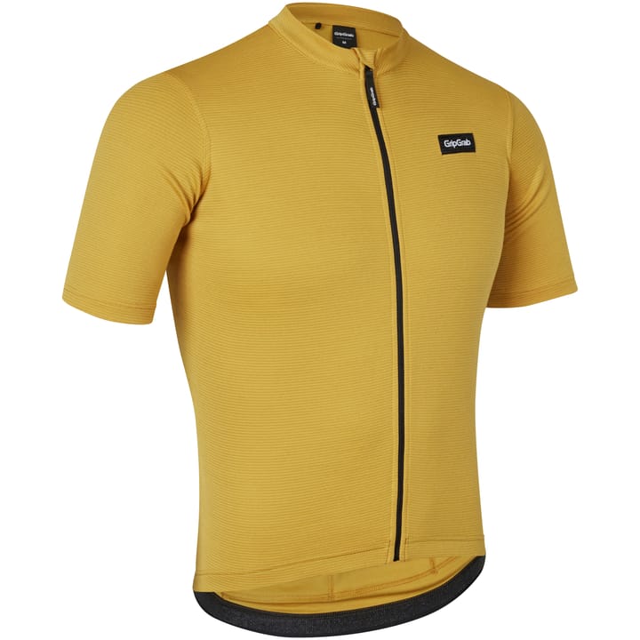 Gripgrab Men's Gravelin Merinotech Short Sleeve Jersey Mustard Yellow Gripgrab