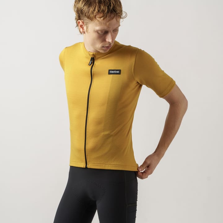 Gripgrab Men's Gravelin Merinotech Short Sleeve Jersey Mustard Yellow Gripgrab