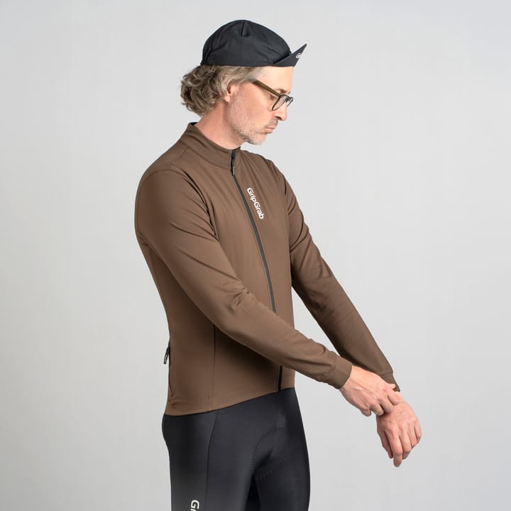 Gripgrab Men's RIDE Thermal Long Sleeve Jersey Brown Gripgrab