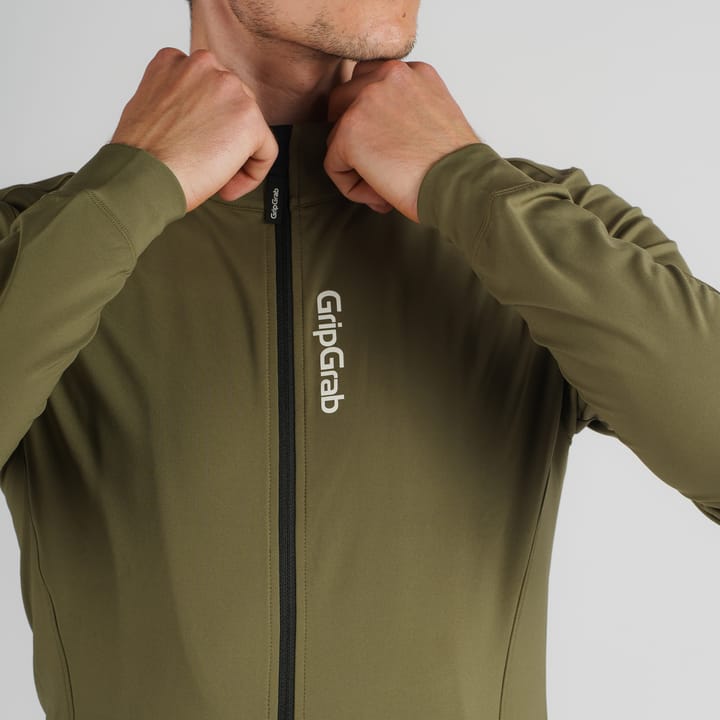 Gripgrab Men's Gripgrab Ride Thermal Long Sleeve Jersey Olive Green Gripgrab