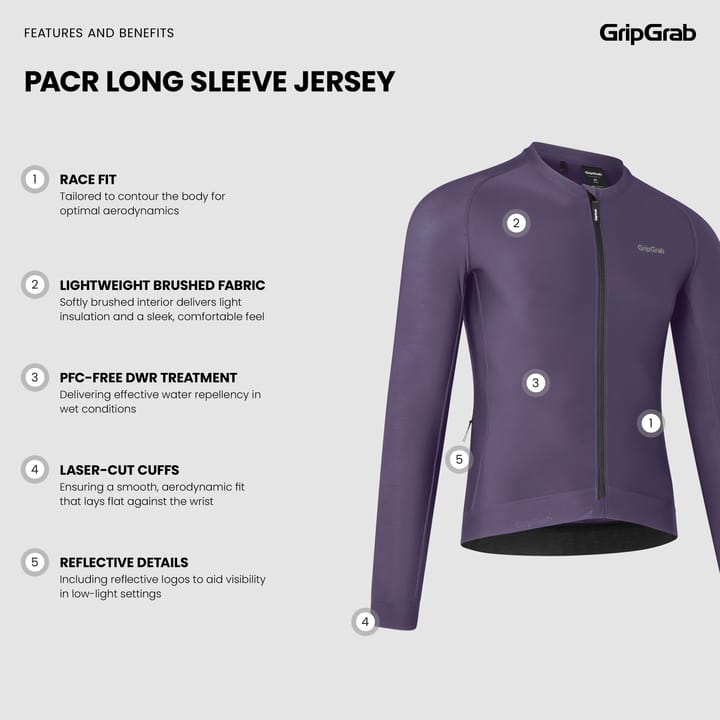 Gripgrab Men's Pacr Long Sleeve Jersey Purple Gripgrab