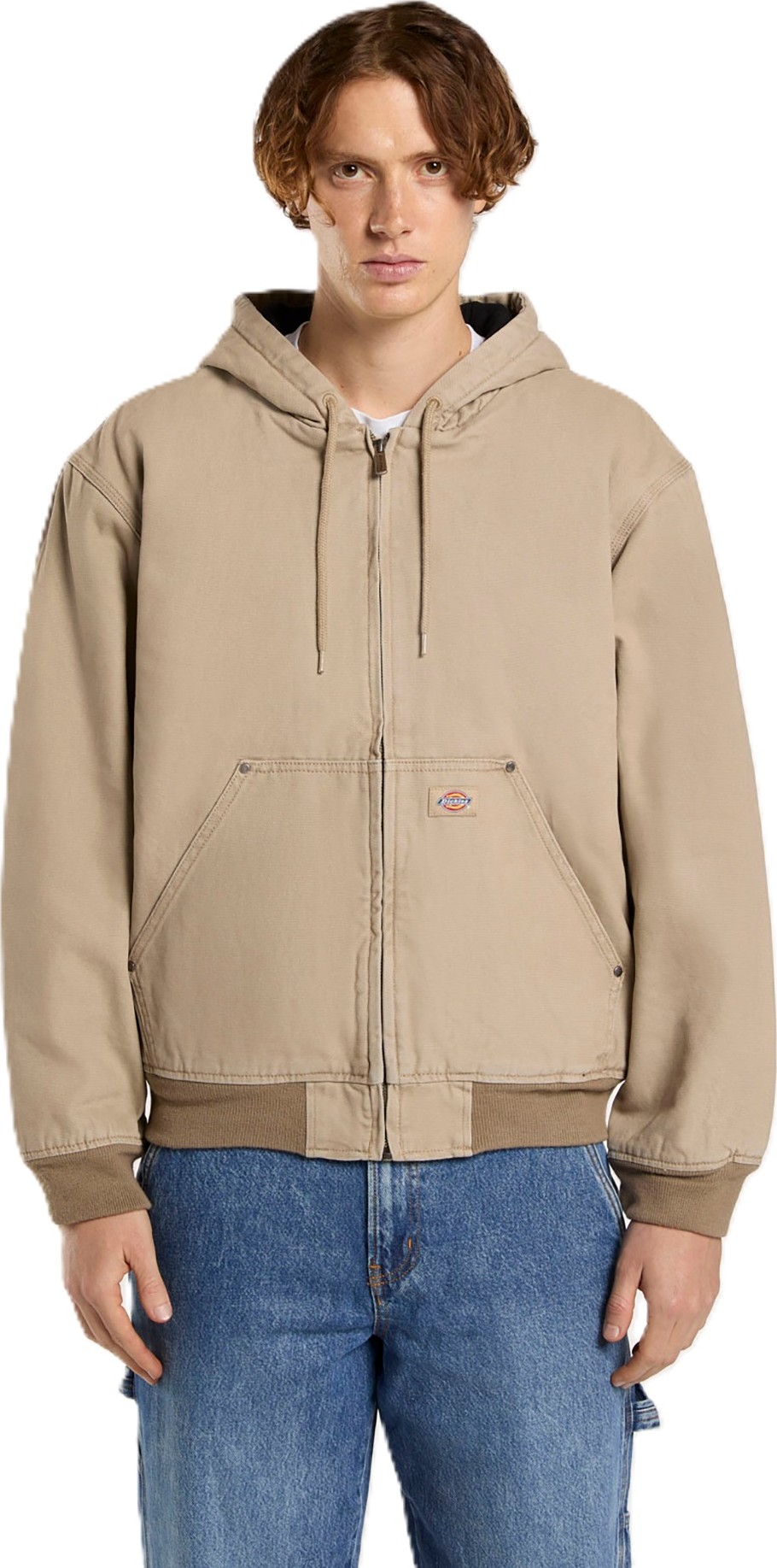 Dickies Men's Hilham Hooded Canvas Jacket Desert Sand Långärmade vardagströjor M