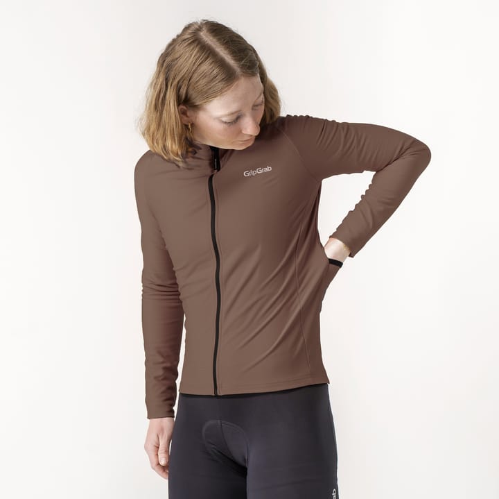 Gripgrab Women's PACR Thermal Long Sleeve Jersey Brown Gripgrab