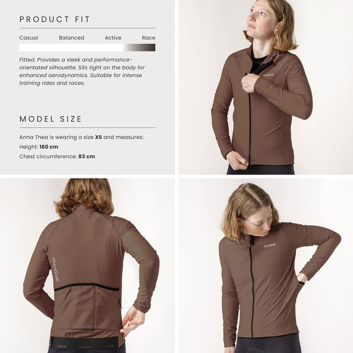 Gripgrab Women's PACR Thermal Long Sleeve Jersey Brown Gripgrab