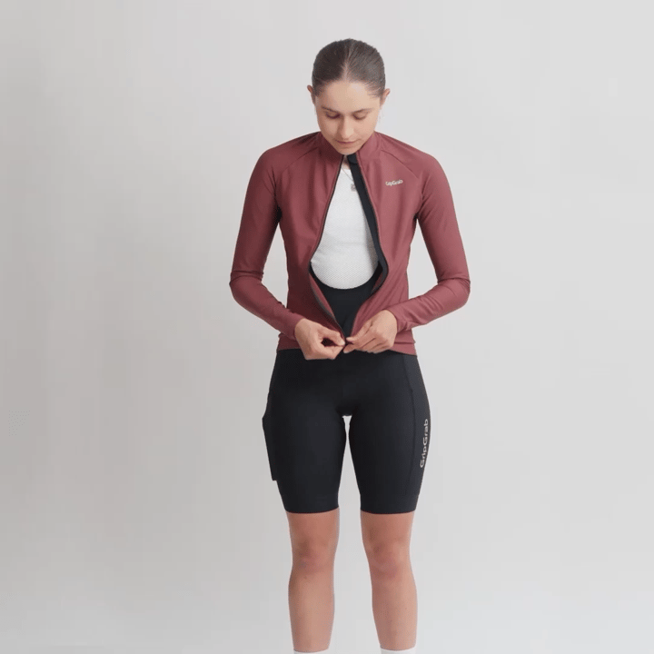 Gripgrab Women's PACR Thermal Long Sleeve Jersey Brown Gripgrab