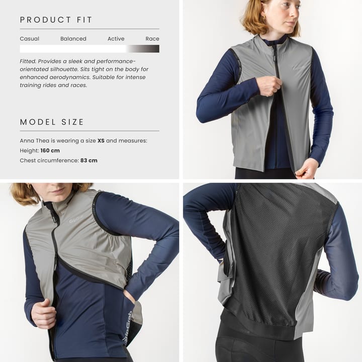 Gripgrab Women's PACR Windproof Lightweight Vest Grey Gripgrab