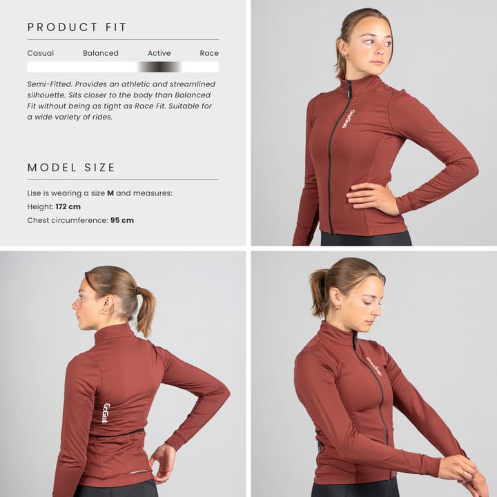 Gripgrab Women's Ride Thermal Long Sleeve Jersey Dark Red Gripgrab