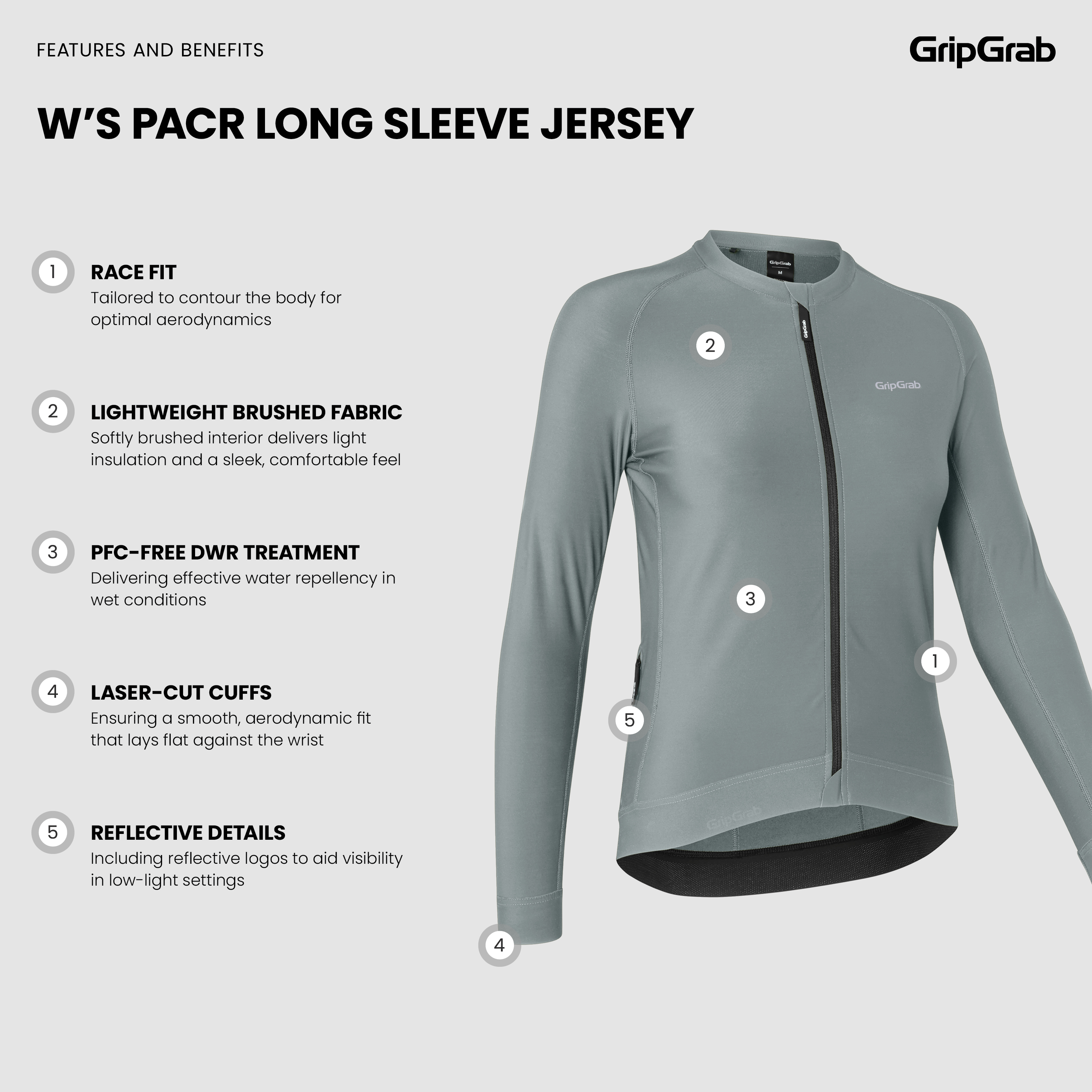 Gripgrab Women's Pacr Long Sleeve Jersey Light Blue