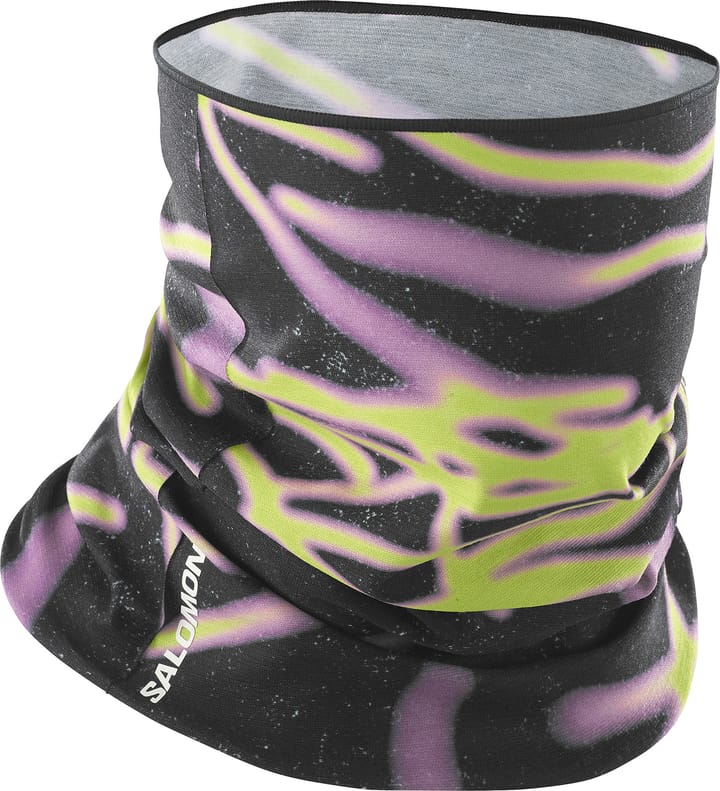 Salomon Salomon Neck Gaiter Deep Black/iris Orchid/acid Lime Salomon