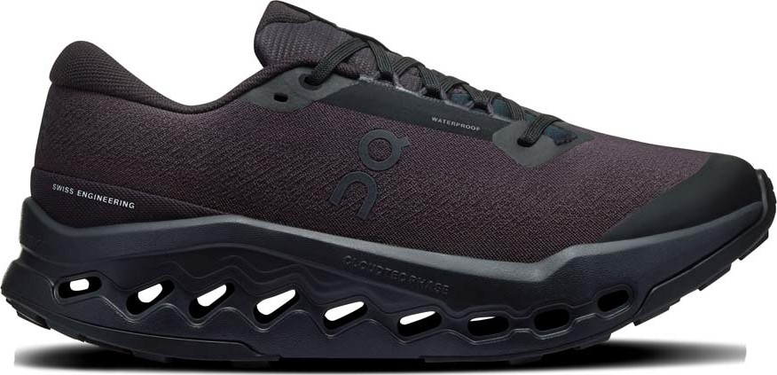 On Women's Cloudsurfer Trail 2 Waterproof Black/Black Juoksukengät 37.5