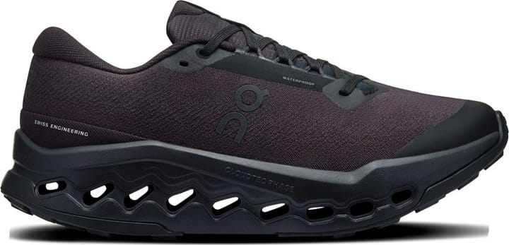 On Women's Cloudsurfer Trail 2 Waterproof Black/Black On