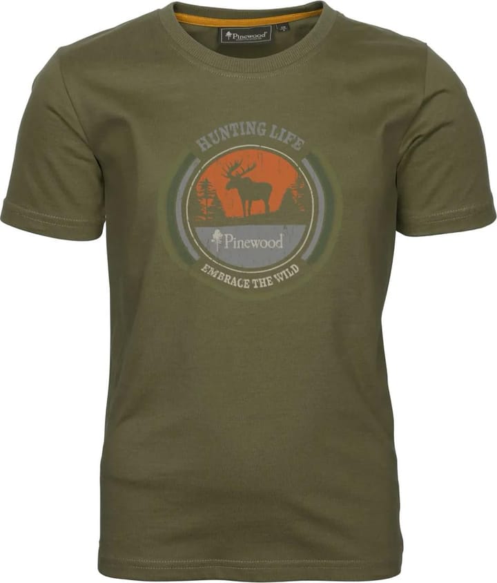 Pinewood Kids' Moose T-Shirt H. Olive Pinewood