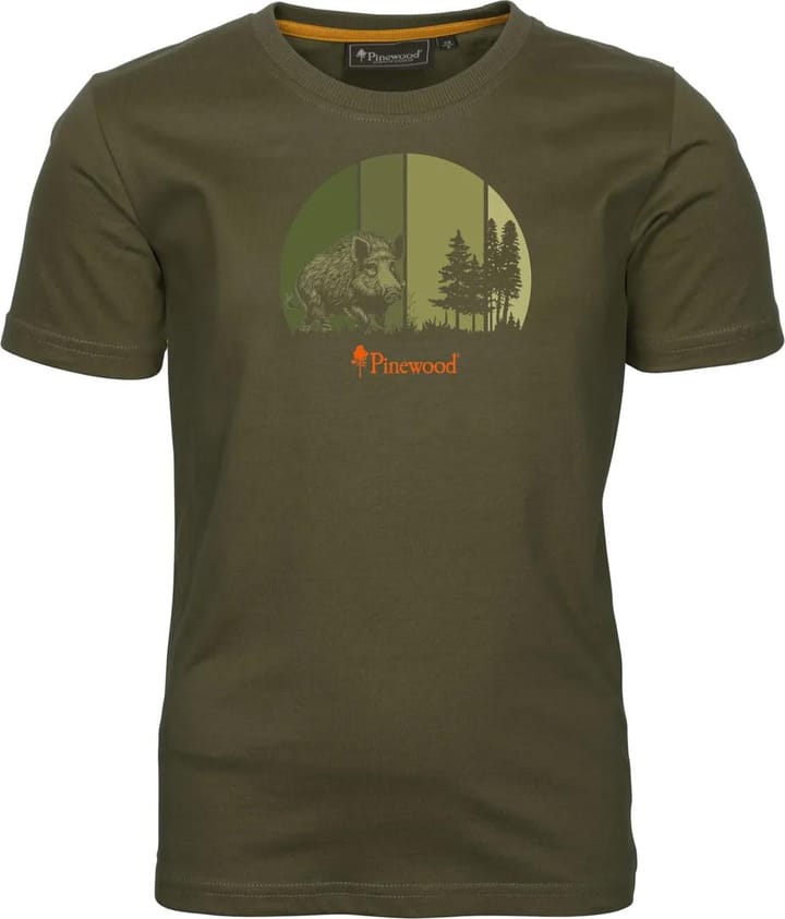 Pinewood Kids' Wild Boar T-Shirt Olive Pinewood