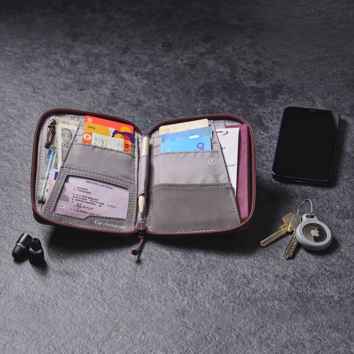 Lifeventure RFiD Mini Travel Wallet Plum Lifeventure